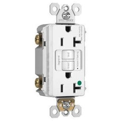 Pass & Seymour 2097HGW GFCI Receptacle, Duplex, 125 VAC, 20 Amp, 2 Poles, 3 Wires, White