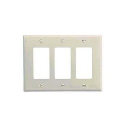 EATON PJ263W MID-SIZE WALLPLATES 3-GANG POLYCARBONATE WHITE