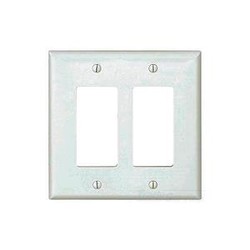 EATON PJ262W MID-SIZE WALLPLATES 2-GANG POLYCARBONATE WHITE