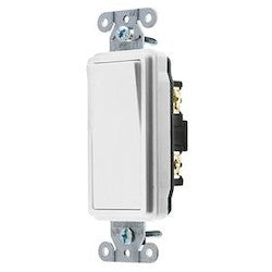 HUBBELL DS120W SWITCH, DECO SER, SP, 20A 120/277V, WH