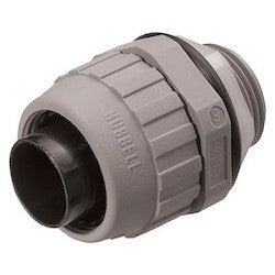 Hubbell P050NGYA STR MALE L/T CONN, 1/2 NM, GY