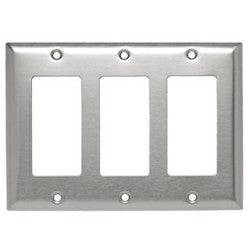 Pass & Seymour SS263 3 Gang Decorator Wall Plate 302/304 Stainless Steel