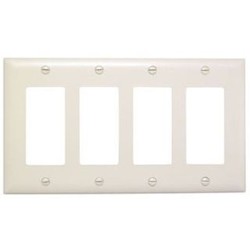 Pass & Seymour TP264BK 4 Gang Decorator Wall Plate, Black