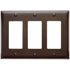 Pass & Seymour TP263 3 Gang Decorator Wall Plate, Brown