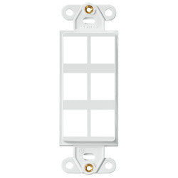 Leviton 41643-T QuickPort Decora Insert, 3-Port, Flush Mount, Light Almond