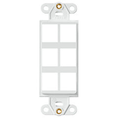 Leviton 41643-T QuickPort Decora Insert, 3-Port, Flush Mount, Light Almond