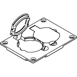 Wiremold 828PR-BLK Polycarbonate Duplex Plate Omnibox Black