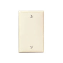 Leviton 80714-I 1-Gang No Device Blank Wallplate Standard Size Box Mount Ivory