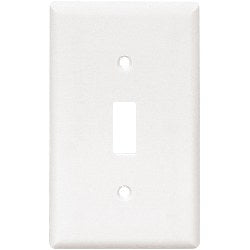 Eaton 2134W Standard Wallplate, 1 Gang, Thermoset, White