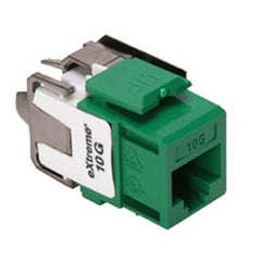 Leviton 6110G-RV6 eXtreme Cat6A QuickPort Jack, Channel-Rated, Green