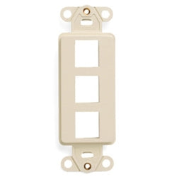 Leviton 41643-T QuickPort Decora Insert, 3-Port, Flush Mount, Light Almond