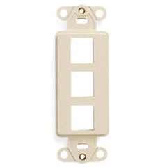 Leviton 41643-T QuickPort Decora Insert, 3-Port, Flush Mount, Light Almond