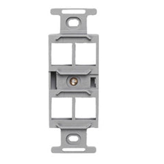 Leviton 41087-QGP QuickPort Duplex Type 106 Insert, 4-Port, Grey