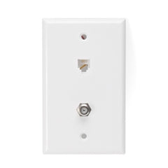 Leviton 40259-W Standard Telephone Wall Jack, 6P4C and Connector, Screw Terminals, White