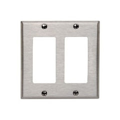 Leviton 84409-40 2-Gang Decora/GFCI Device Decora Wallplate, Device Mount, Stainless Steel