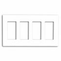 Leviton 80312-SW 4-Gang Decora Plus Wallplate Screwless Snap-On Mount White