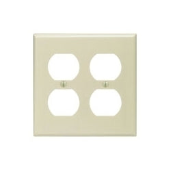 Leviton 86016 2-gang Duplex Device Receptacle Wallplate Standard Size Thermoset Ivory