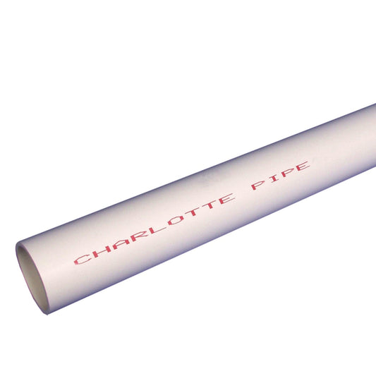 Charlotte Pipe PVC040050600 1/2 x 10' PVC SCH40 Plain End Pipe