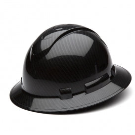 Pyramex HP54117S Ridgeline 4-Point Standard Ratchet Shiny Black Graphite Full Brim Hard Hat 121HP54117S