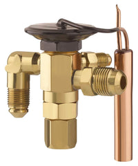 Parker Hannifin 040379-01 3/8 x 1/2, SAE Flare x SAE Flare, R-22, 450 PSI, Brass, Orifice B, Charge W, Interchangeable, Internally Equalized, Thermostatic Expansion Valve with 60 Capillary Tube for 3 Ton Air Conditioning Unit/Refrigeration System