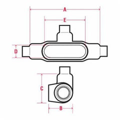 Robroy PRHT58 Plasti-Bond 1-1/2 Inch Ferrous Metal Form8 Type T Conduit Body