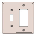 Hubbell SS126 Wallplate, 2-G, SW/GFCI