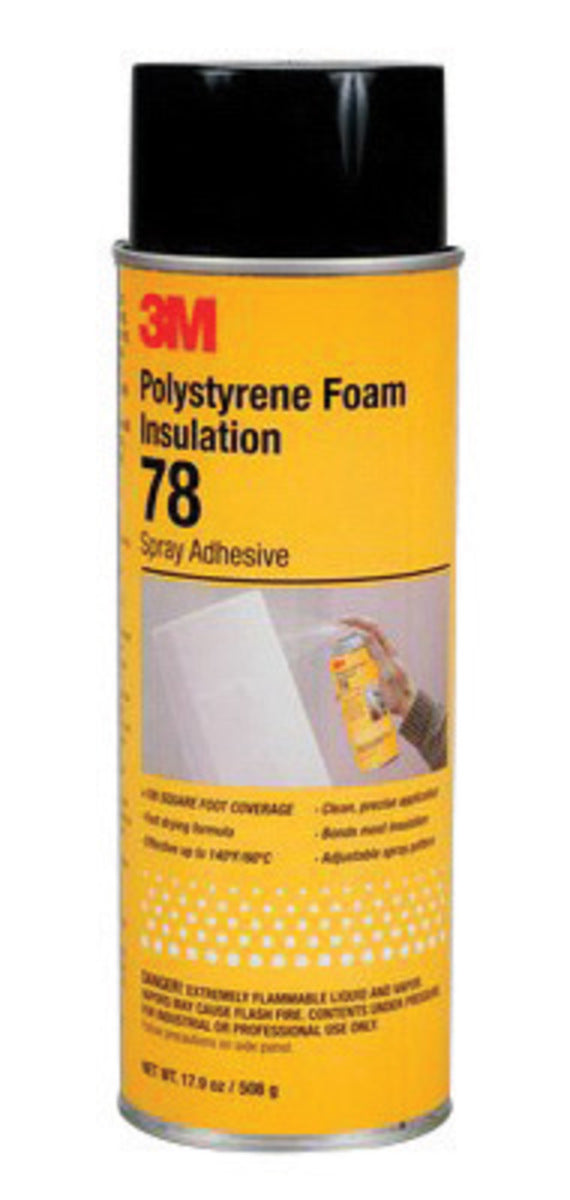 3M 7000046590 Clear Liquid 24 Fluid Ounce Aerosol Can Polystyrene Foam Insulation 78 Spray Adhesive