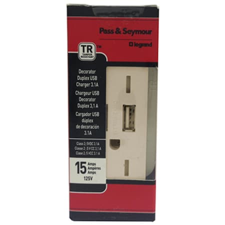 Pass & Seymour TM826USBLACC6 3.1 USB + Duplex 15A LA