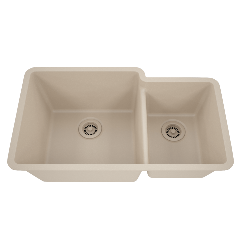 DAKOTA Dakota Plumbing GSE-QC6040LD-BE 60/40 Undermount Kitchen Sink