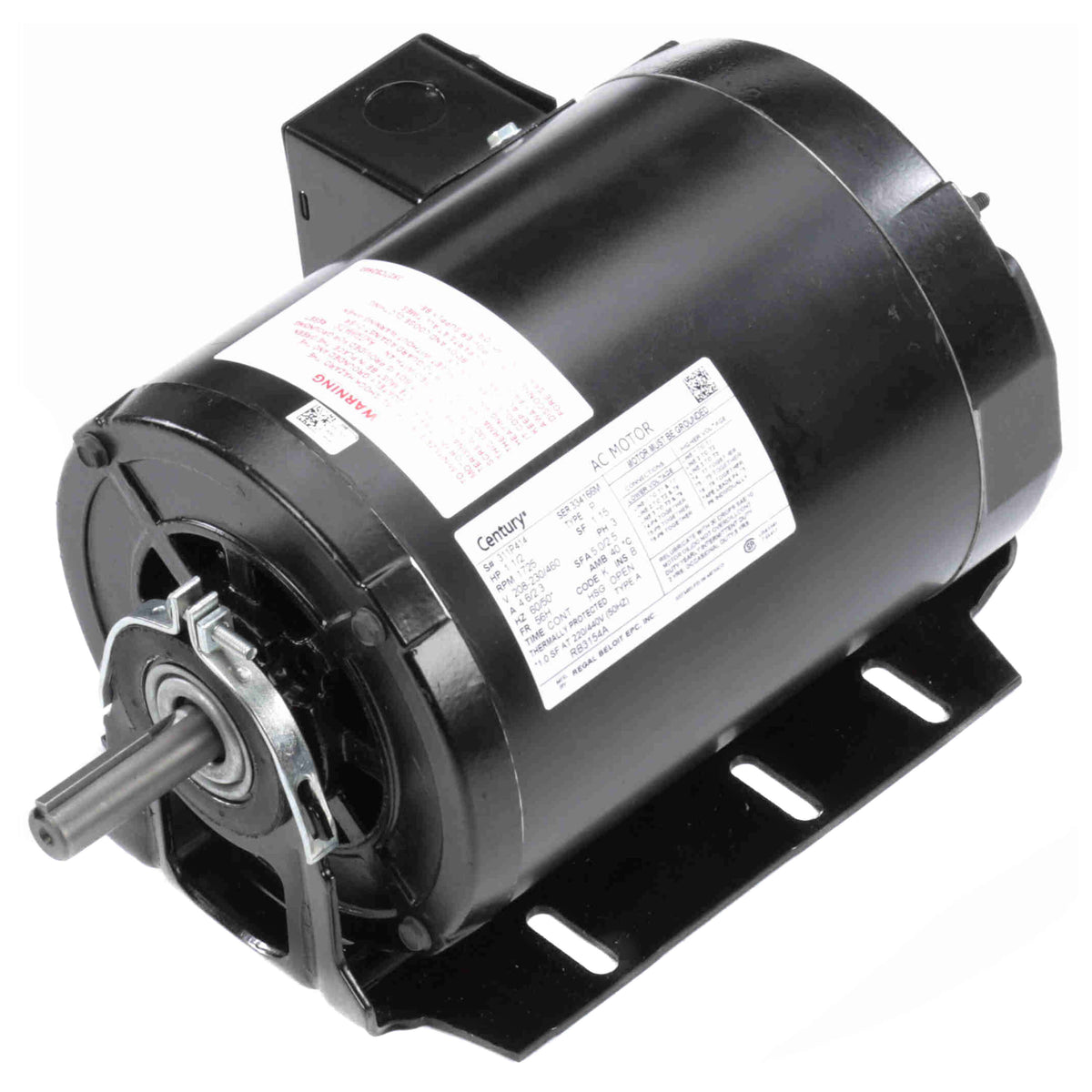 Century RB3154A 1 1/2 HP 208-230/460v Fan and Blower HVAC/R Motor 3 PH