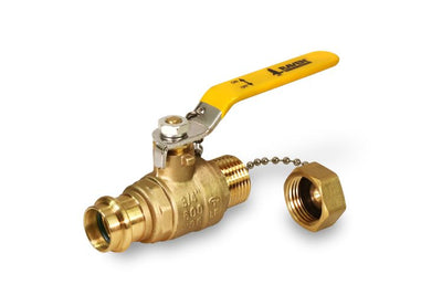 Everflow RHBV-034-NL | 3/4 Press x Hose Ball Valve with Cap | Lead Free