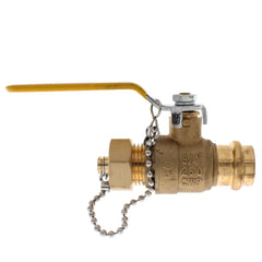 Everflow RHBV-034-NL | 3/4 Press x Hose Ball Valve with Cap | Lead Free