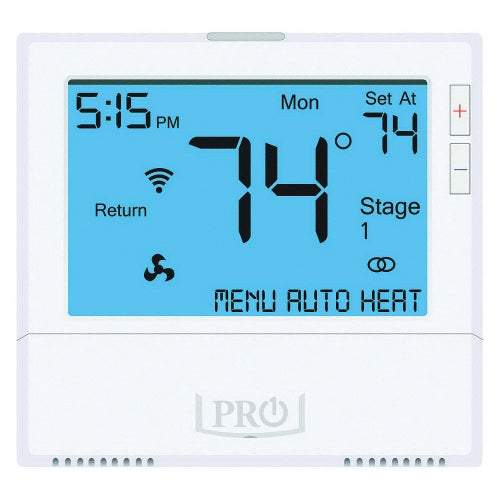 Rheem Parts T855I Rheem Pro1 24VAC 4-Heat 2-Cool Stages Low Voltage WiFi Thermostat