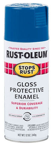 Rust-Oleum 7727830 Stops Rust Protective Enamel Spray Paint 12 Oz Aerosol Can Gloss Royal Blue