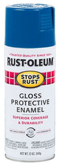 Rust-Oleum 7727830 Stops Rust Protective Enamel Spray Paint 12 Oz Aerosol Can Gloss Royal Blue