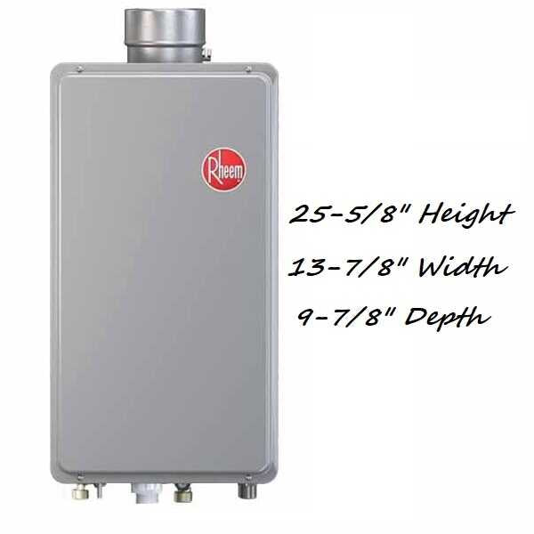 Rheem RTG-95DVLN Ultra Low Nox Mid-Efficiency Indoor Direct Vent Hot Water Heater 120 VAC Natural Gas