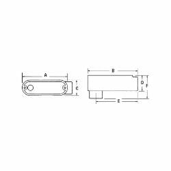 ABB DALB-2-CG Red Dot D-Pak Conduit Body Type LB 3/4 In Hub