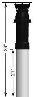 Rinnai 184118-S 18 Metal Inner Exhaust/Outer Intake Roof Discharge Termination for HE+/HE 3/5 Non-Condensing Tankless Water Heater Vent