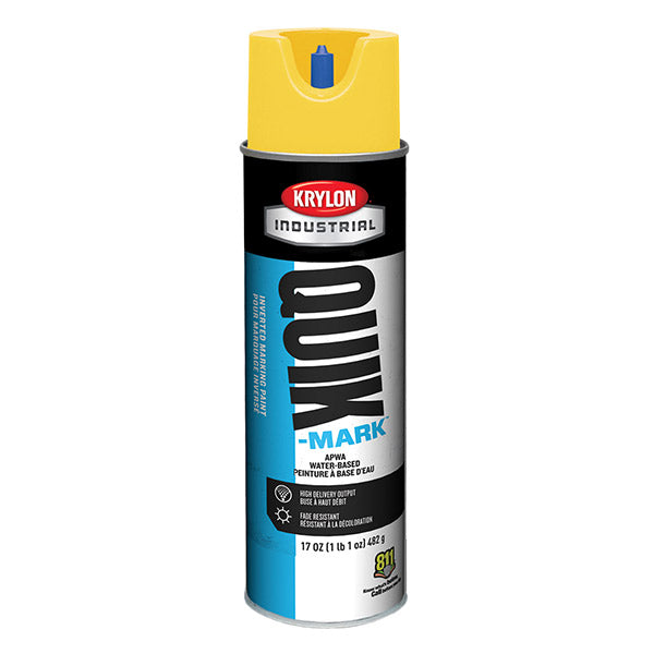 Krylon S03801 Quik-Mark Inverted Marking Paint Water Based 20 oz Aerosol APWA Yellow