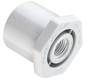 Spears 438209 Reducing Bushing, Spigot x FPT White PVC Schedule 40