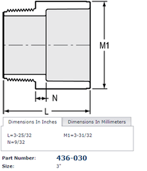 Spears 436-030 PVC Schedule 40 Adapter 3 in. MPT x Slip