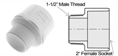 Spears 436-213 PVC Reducing Adapter 1-1-2 x 2 Slip x MPT Schedule 40