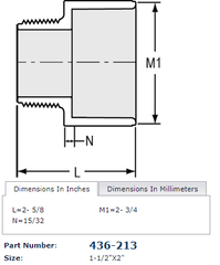 Spears 436-213 PVC Reducing Adapter 1-1-2 x 2 Slip x MPT Schedule 40