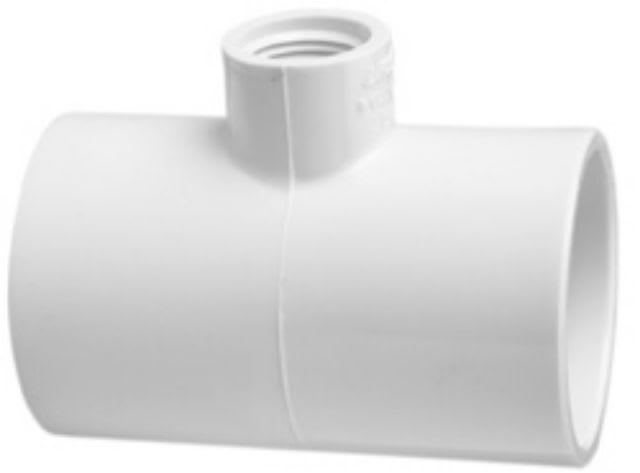 Spears 402-249 Sch. 40 PVC Tee 2 in. x 2 in. x 1 in. Slip x Slip x FPT