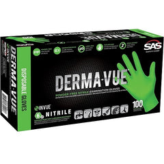 SAS Safety Corporation 66553 Derma-Vue Extra Strength Hi-Viz Disposable Gloves, X-Large, Green; 100/Box