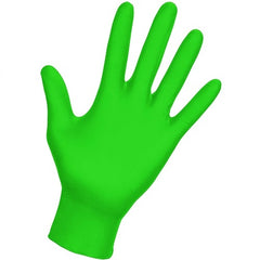 SAS Safety Corporation 66553 Derma-Vue Extra Strength Hi-Viz Disposable Gloves, X-Large, Green; 100/Box