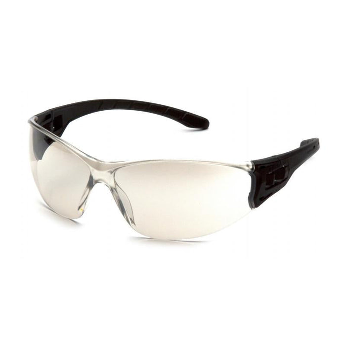 Pyramex SB9580ST Trulock Black I/O Mirror H2x Anti-fog Lens Temple Safety Glasses