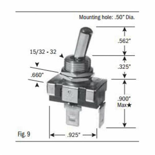 Selecta SS113-BG SEL Toggle Switch SPST ON-OFF, 20-AMP@125V, 10-AMP@250VAC