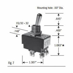 Selecta SS208A-BG Toggle Switch 15A 125VAC DPST