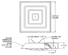 AirMate 1301-INS_12-W 12 Collar High Volume T-Bar Diffuser